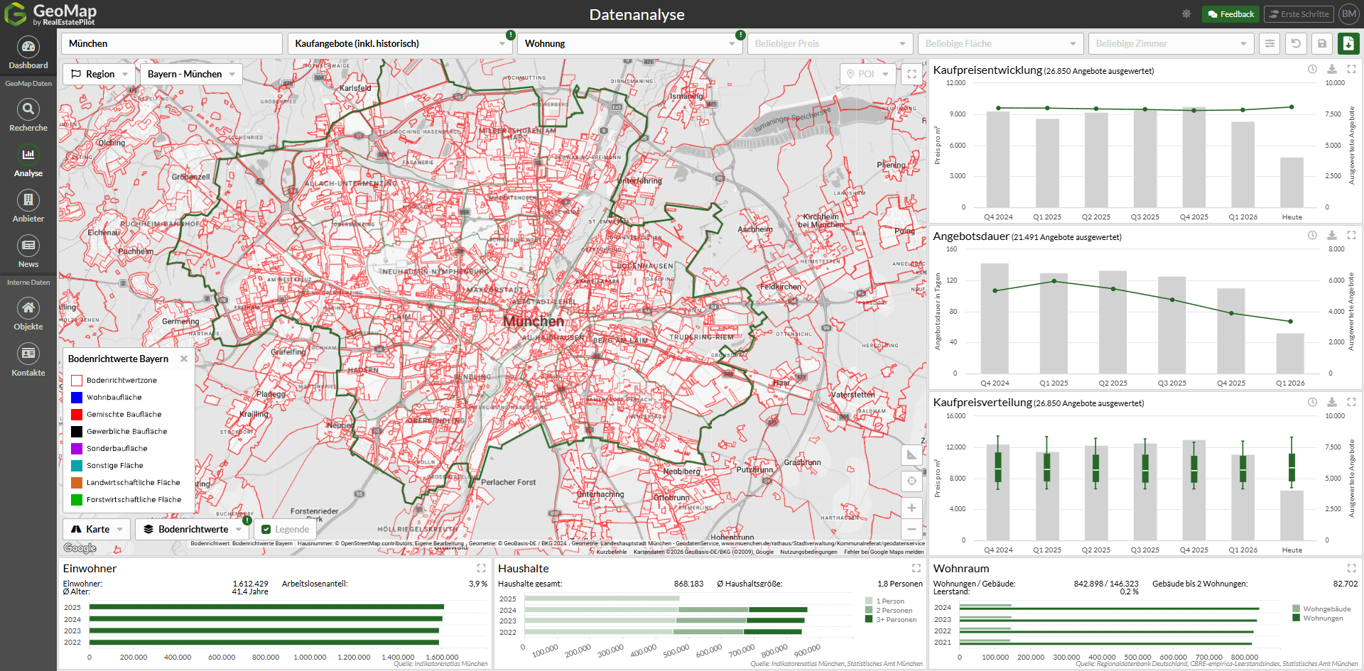 Bodenrichtwerte in GeoMap Bodenrichtwerte in GeoMap
